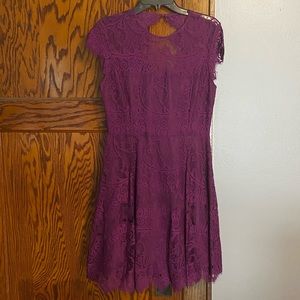 Lace fit and flare dress